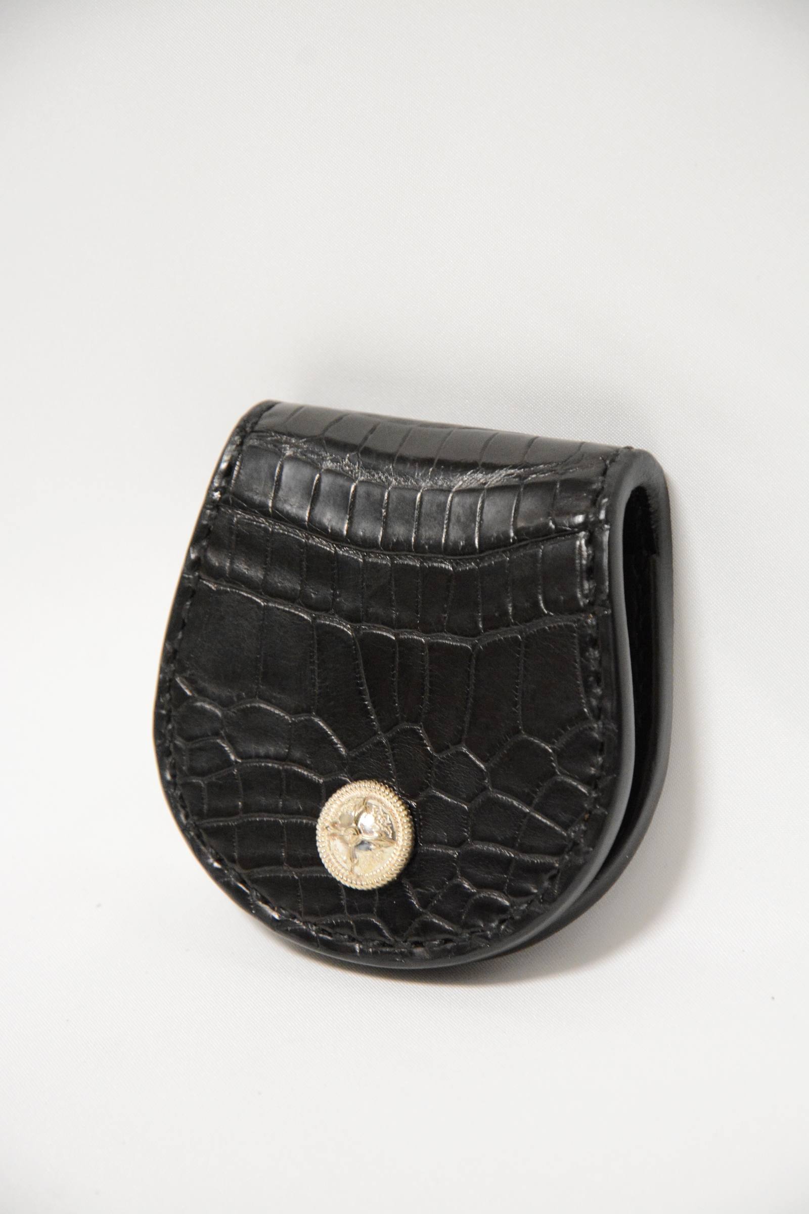 ISAMU KATAYAMA BACKLASH クロコダイルコインケース ISAMU KATAYAMA BACKLASH - クロコ 墨染め+イタリアンバケッタ