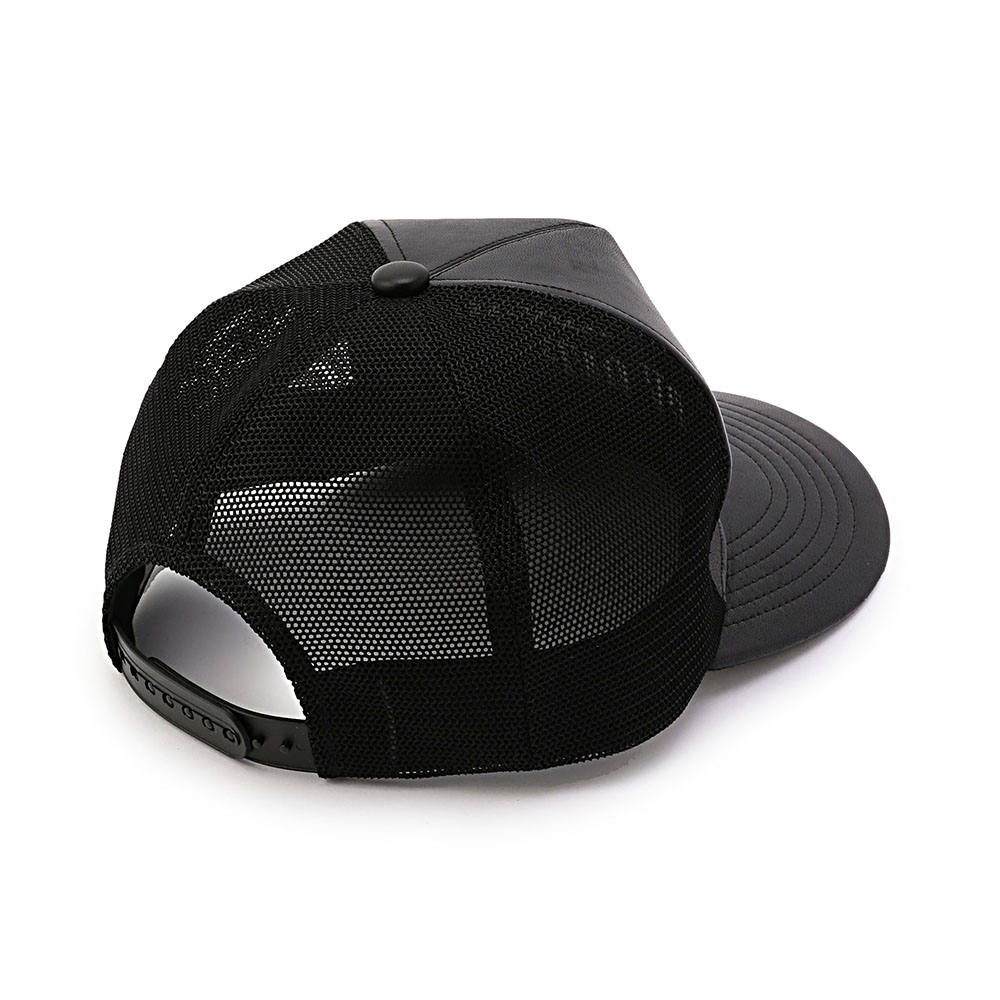 FORSOMEONE - LEATHER MESH CAP (BK/WH) | chord online store