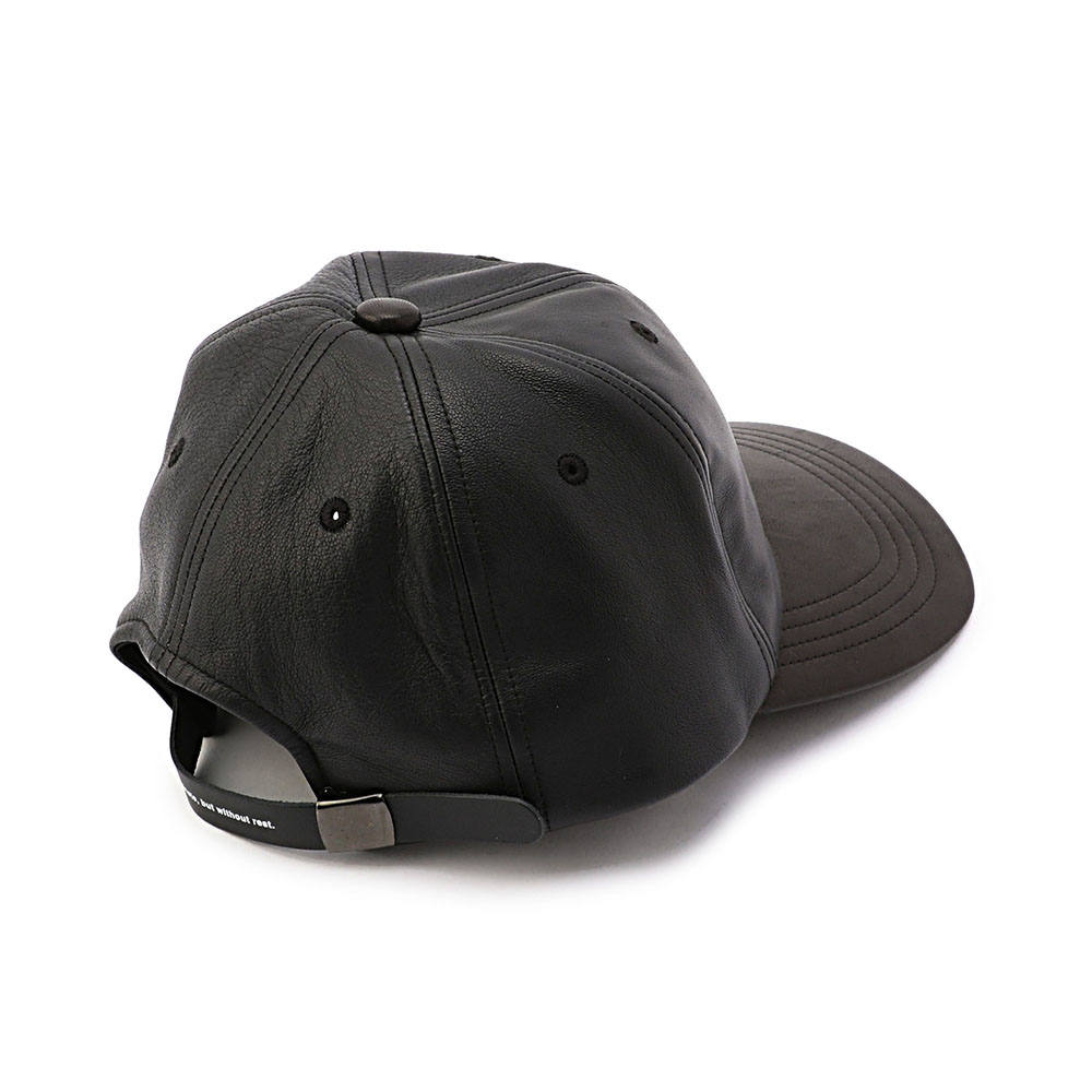 FORSOMEONE - SOLID LEATHER CAP (BLACK) | chord online store