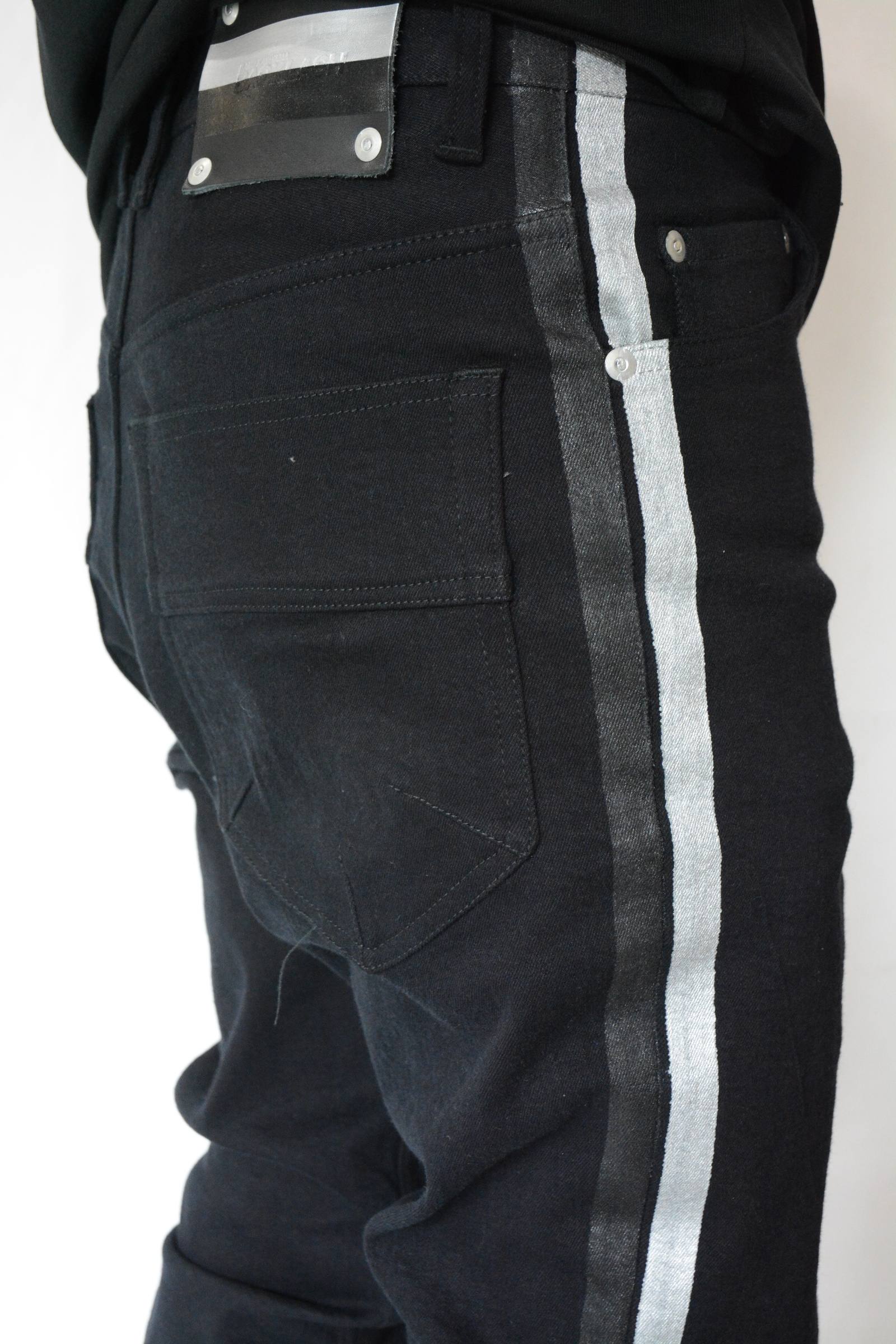 【美品】BACKLASH ストレッチコットン セミサルエルパンツ L ブルー セール】 ◇近江晒セミワイドパンツ （パンツ）｜human woman